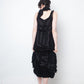 Undercover 2000's multi layer ruffle silk petticoat dress with scarf