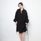 Loewe 2020's black wrinkled cotton caban shirt dress with puffy sleeves