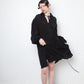 Loewe 2020's black wrinkled cotton caban shirt dress with puffy sleeves