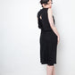 Jean Colonna 90's black wool slip dress with deep back slit and visible lining