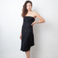 Gucci 2002 black silk bustier dress with plunged mesh back