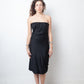 Gucci 2002 black silk bustier dress with plunged mesh back