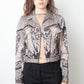 Christian Dior SS 2006 trompe l'oeil lace corset print pink and black jacket