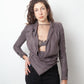 Tim van Steenbergen 2000's faux suede taupe draped blazer