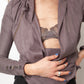 Tim van Steenbergen 2000's faux suede taupe draped blazer