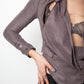 Tim van Steenbergen 2000's faux suede taupe draped blazer