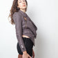 Tim van Steenbergen 2000's faux suede taupe draped blazer