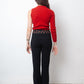Walter van Beirendock 90's one sleeve red ribbed knit sweater