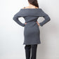 MM6 Margiela FW 2005 two way zipper grey ribbed knit long cardigan