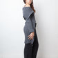 MM6 Margiela FW 2005 two way zipper grey ribbed knit long cardigan