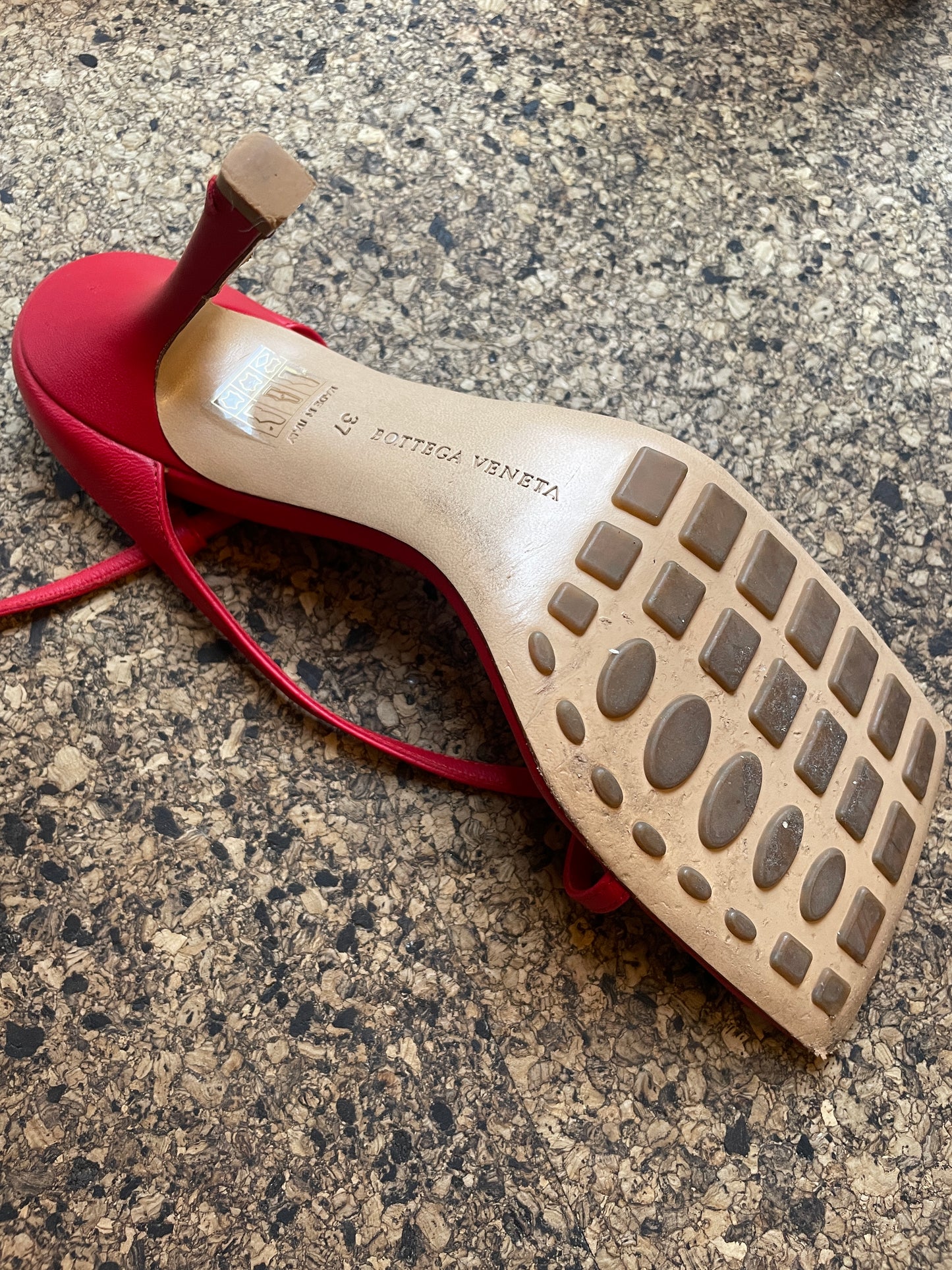 Bottega Venetta 2020's red leather sandals size 37