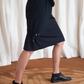 Marithé + François Girbaud 2000´s black sporty dress with nylon collar & waist bag