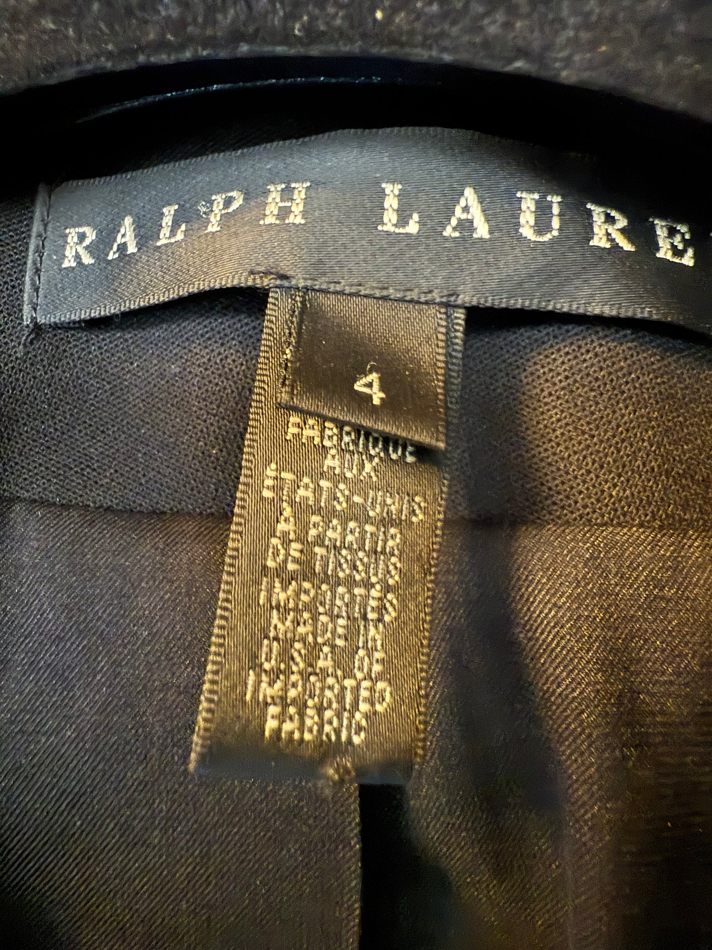 Ralph Lauren 2010's black pantsuit with golden buttons and stripes
