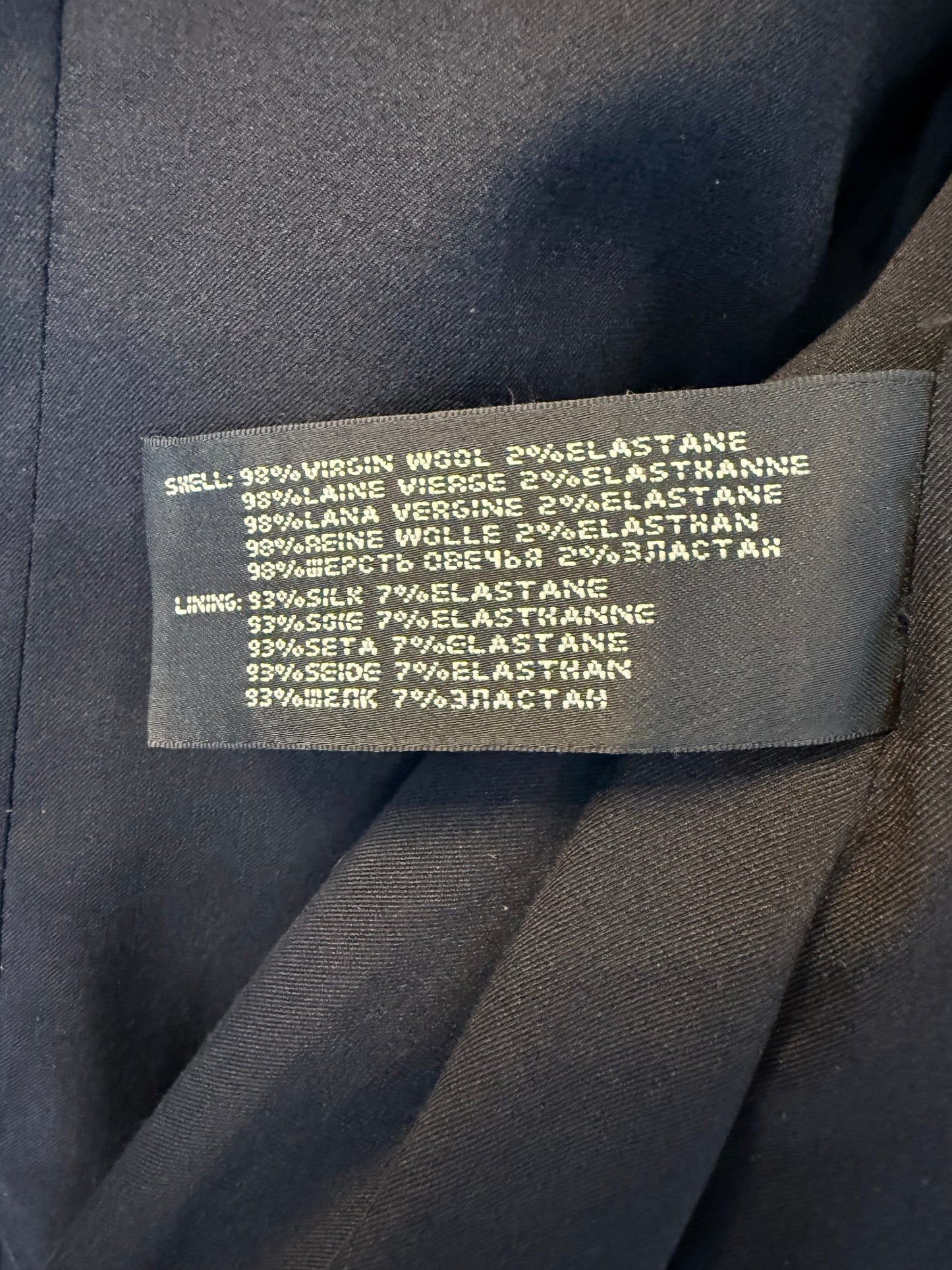 Ralph Lauren 2010's black pantsuit with golden buttons and stripes
