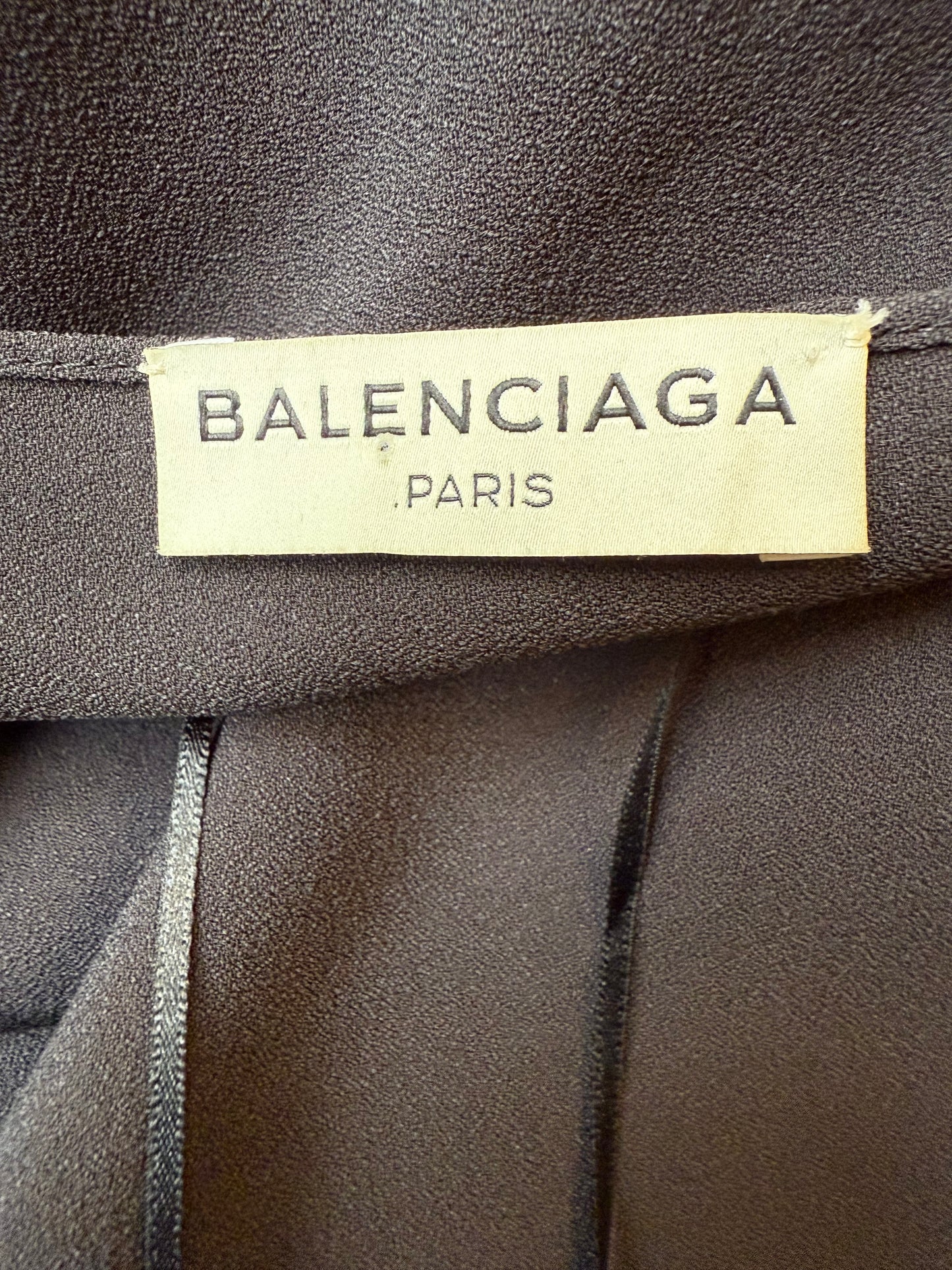 Balenciaga 2016 black asymmetric slip on dress with fringes