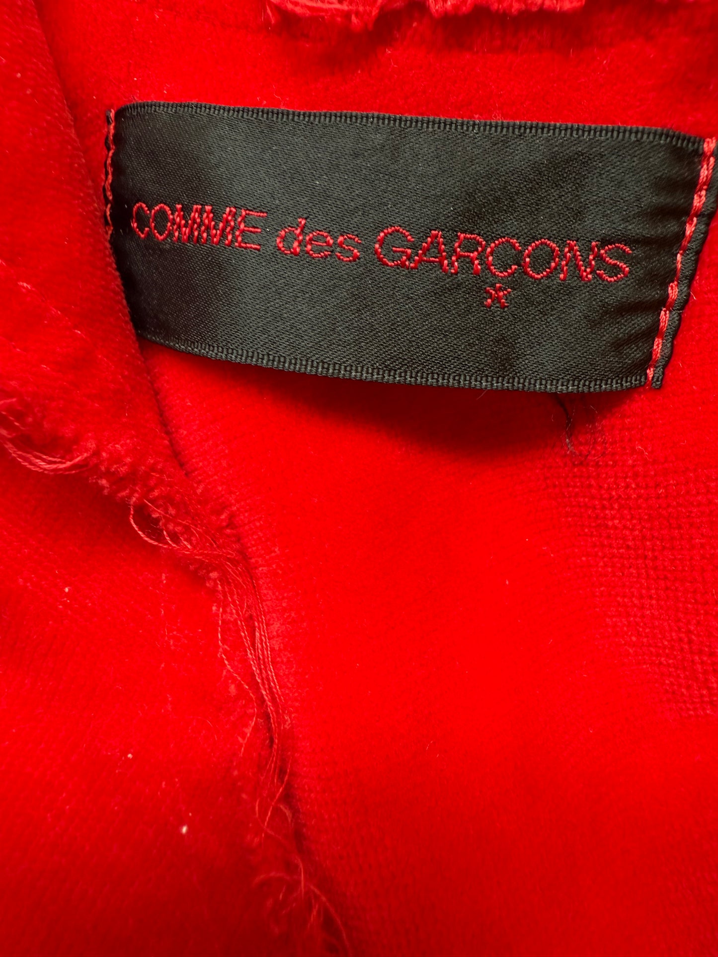 Comme des Garçons 2003 red velvet flower petal bolero jacket