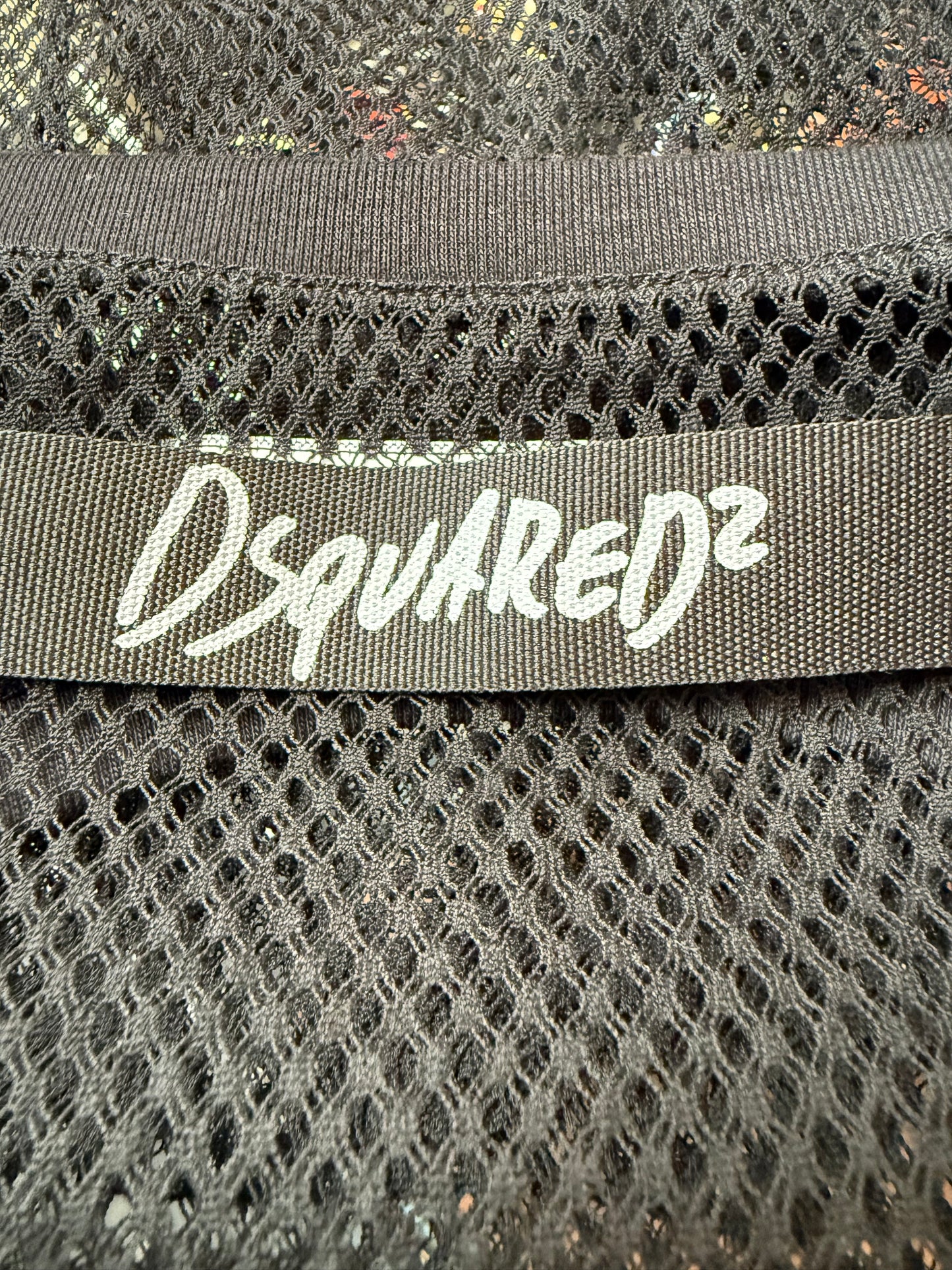 Dsquared2 2020's black fishnet tanktop
