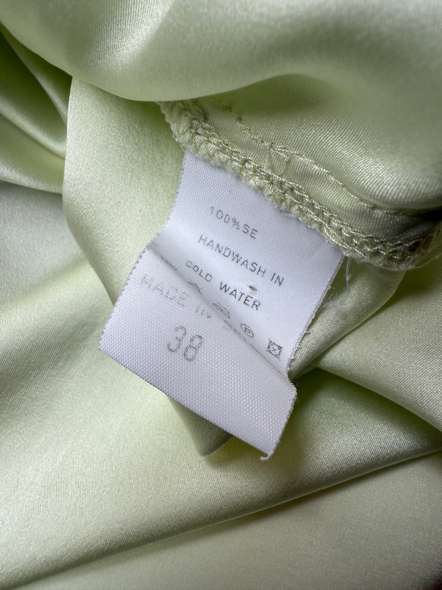 A.F. Vandervorst 2000's pastel green silk dress with pin detail