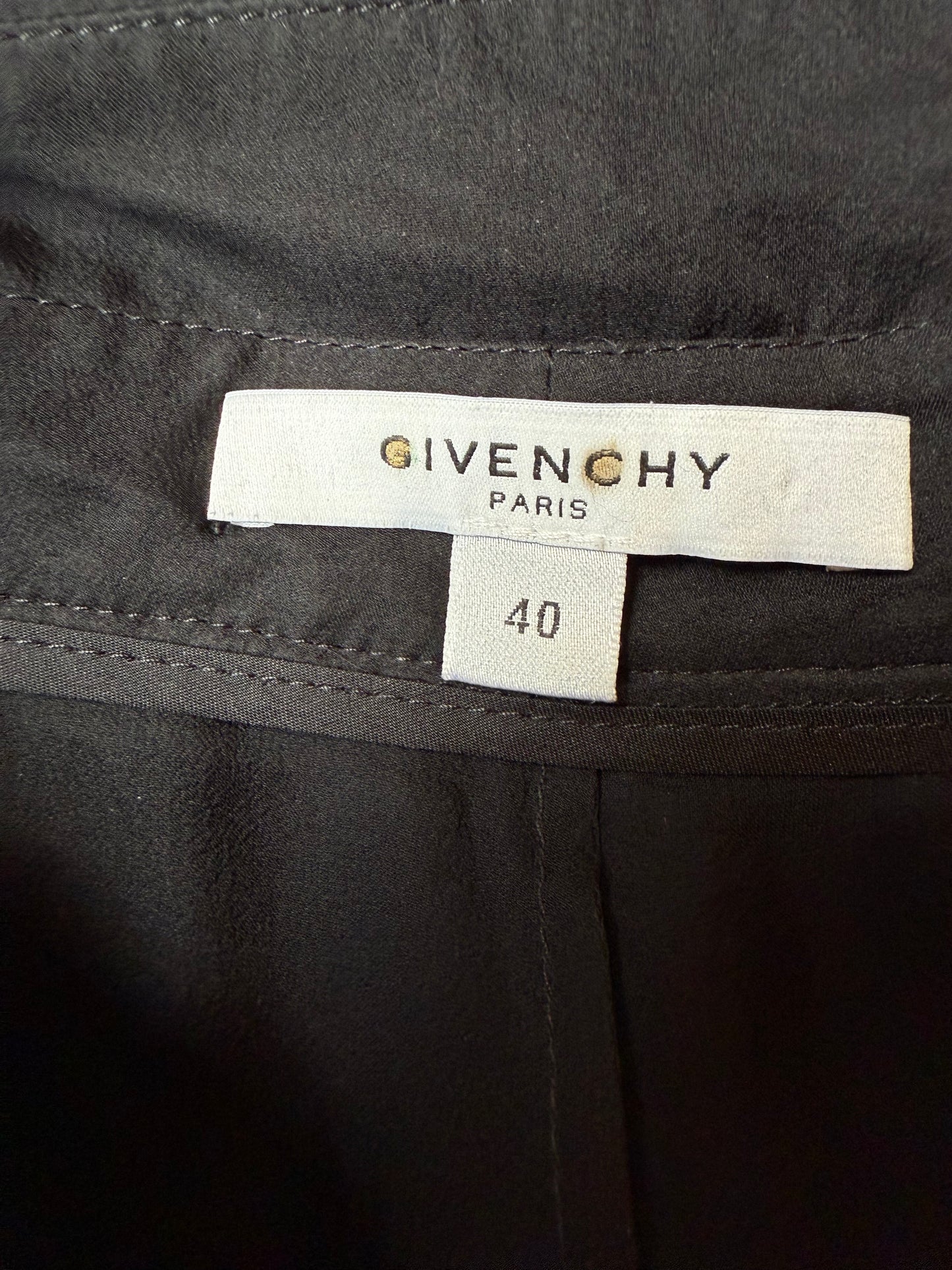 Givenchy 2000's black skirt over sheer black trousers