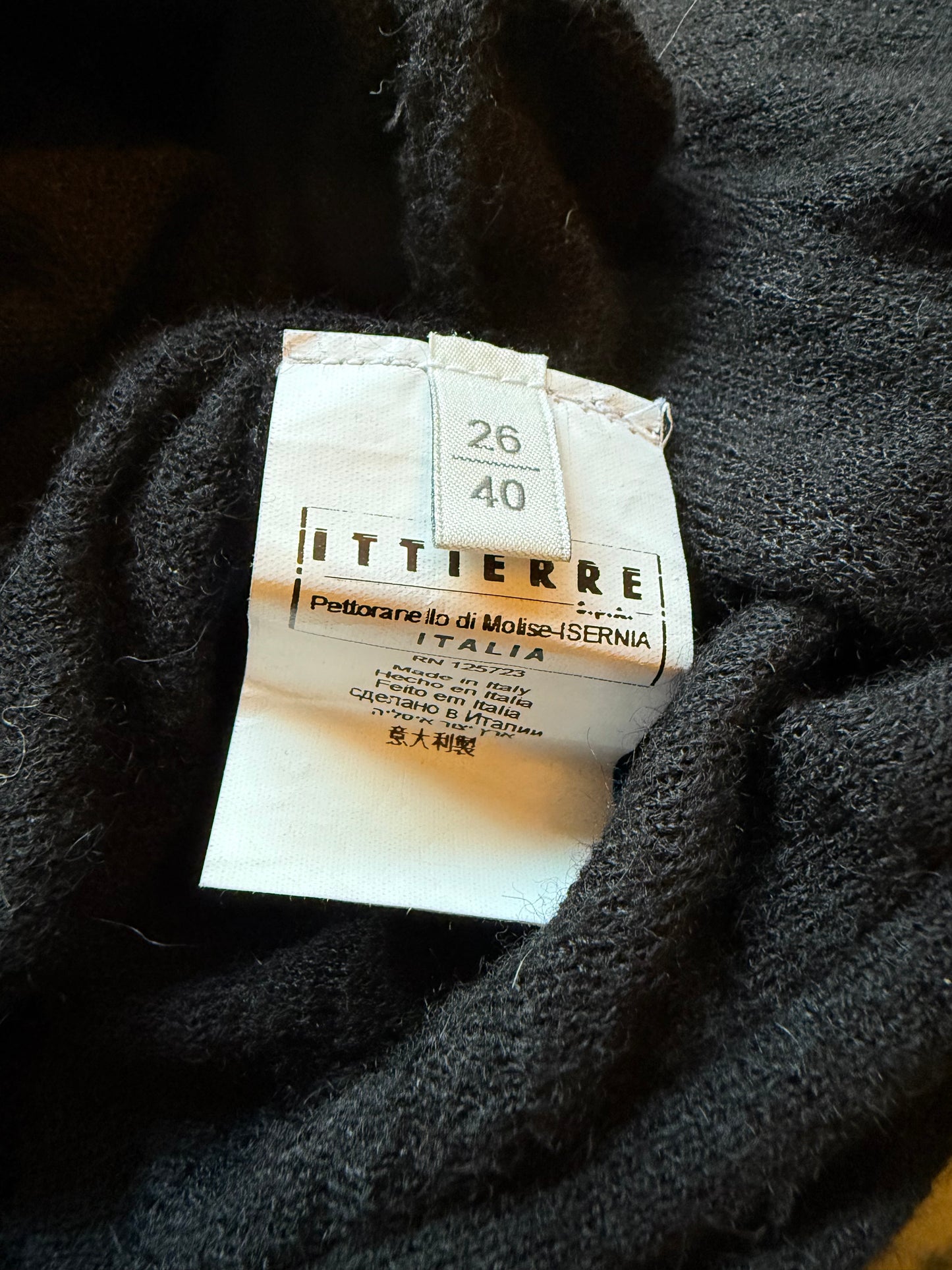 Balmain 2013 black wool slightly sheer long pullover