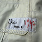 Dior 2000's white leather prototype pencil skirt with mesh detail