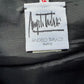 Angelo Tarlazzi 90's pinstripe black skirt suit with red leather waistband