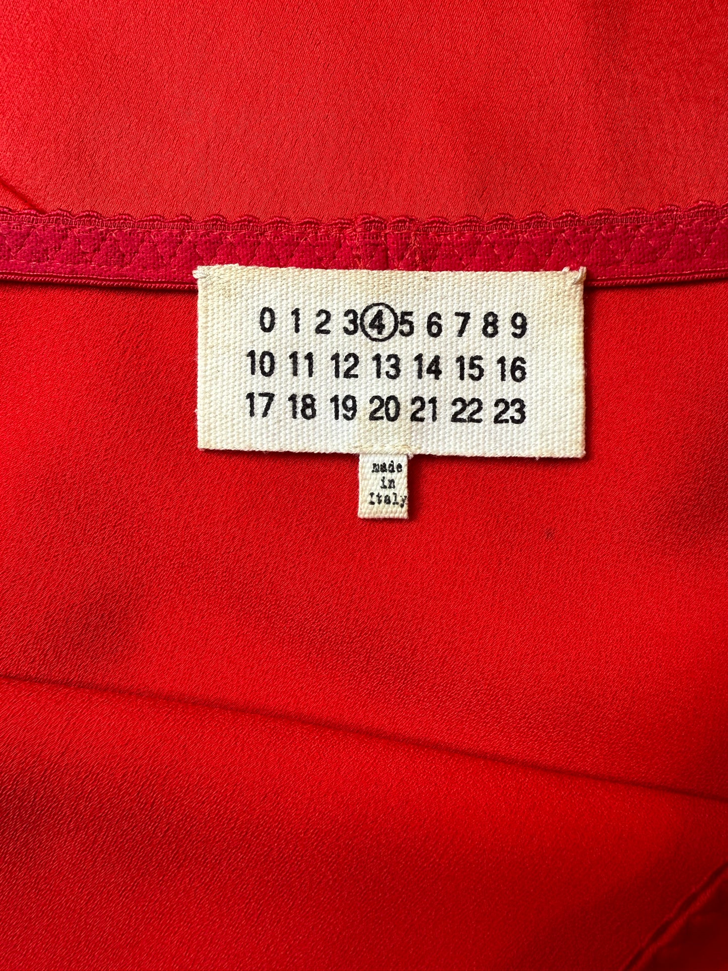 Maison Margiela Fall 2018 red silky midi skirt