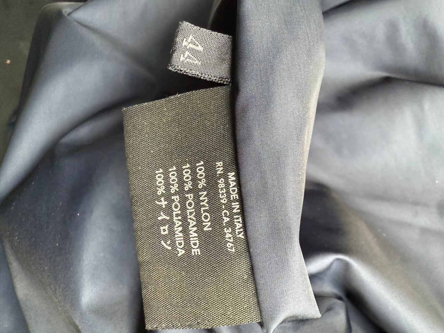 Prada 2000's dark blue nylon trench coat with belt