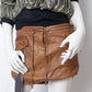 Burberry 2000's cognac leather miniskirt