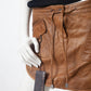Burberry 2000's cognac leather miniskirt