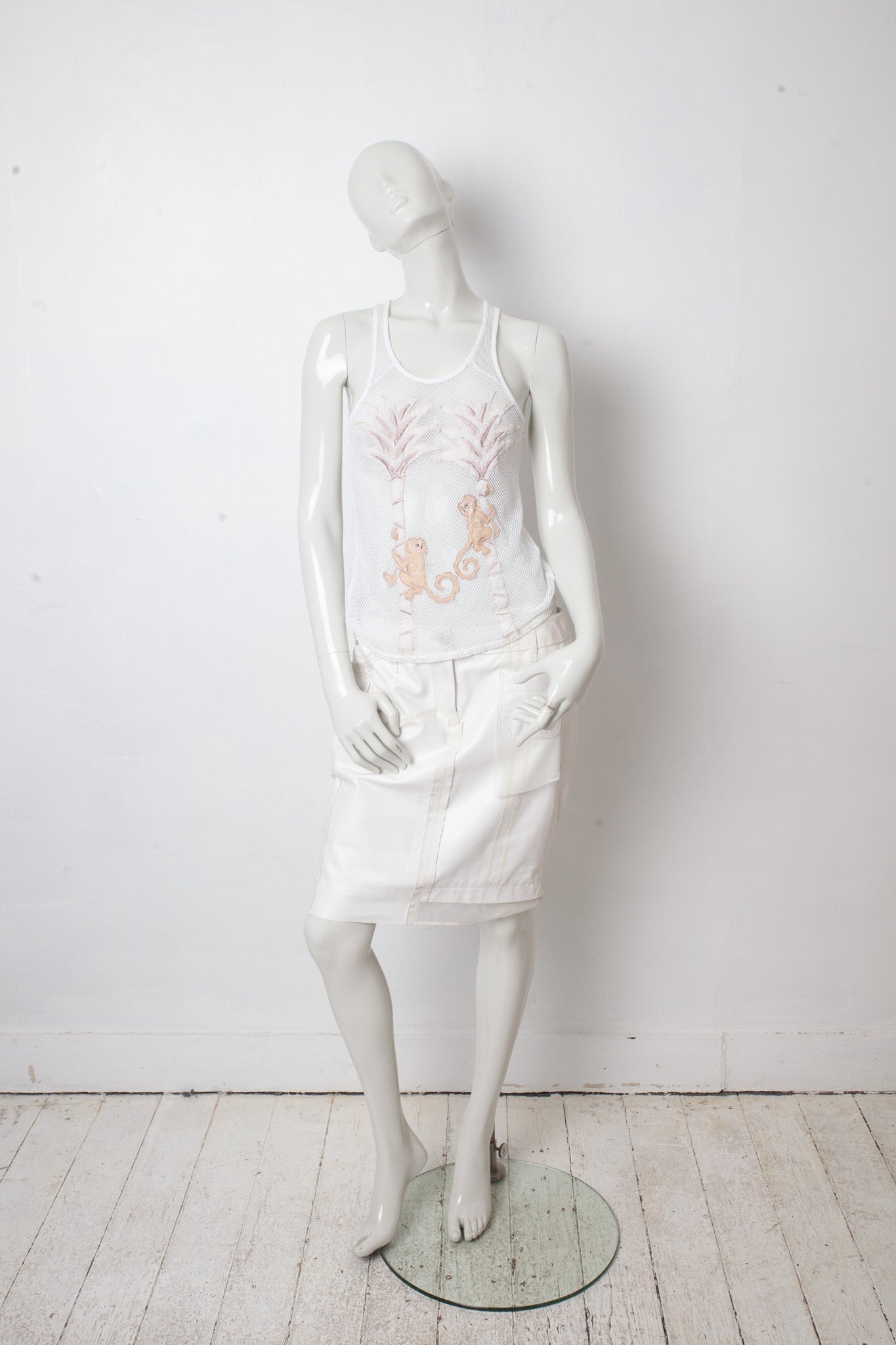 Chloé by Phoebe Philo SS 2002 monkey fishnet tank top