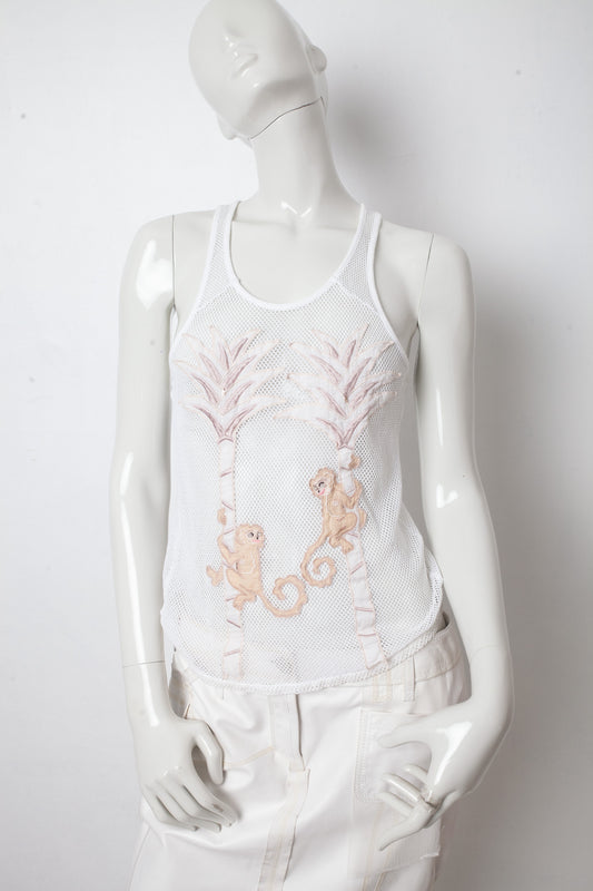 Chloé by Phoebe Philo SS 2002 monkey fishnet tank top