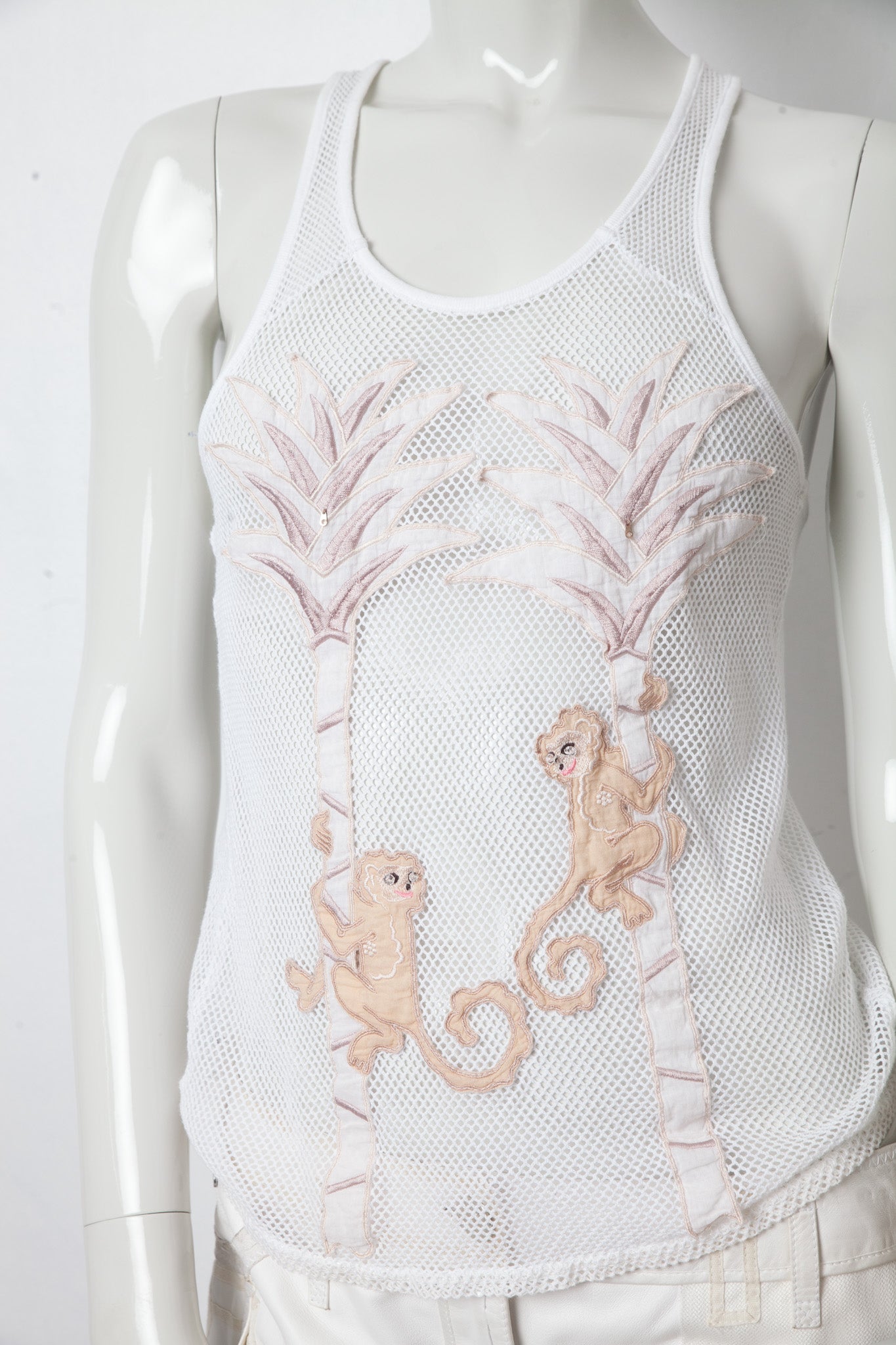 Chloé by Phoebe Philo SS 2002 monkey fishnet tank top