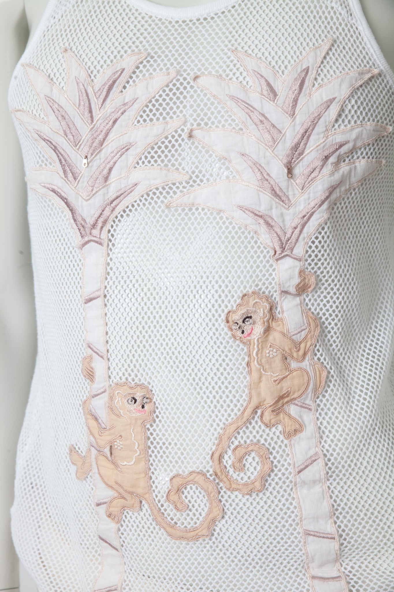Chloé by Phoebe Philo SS 2002 monkey fishnet tank top