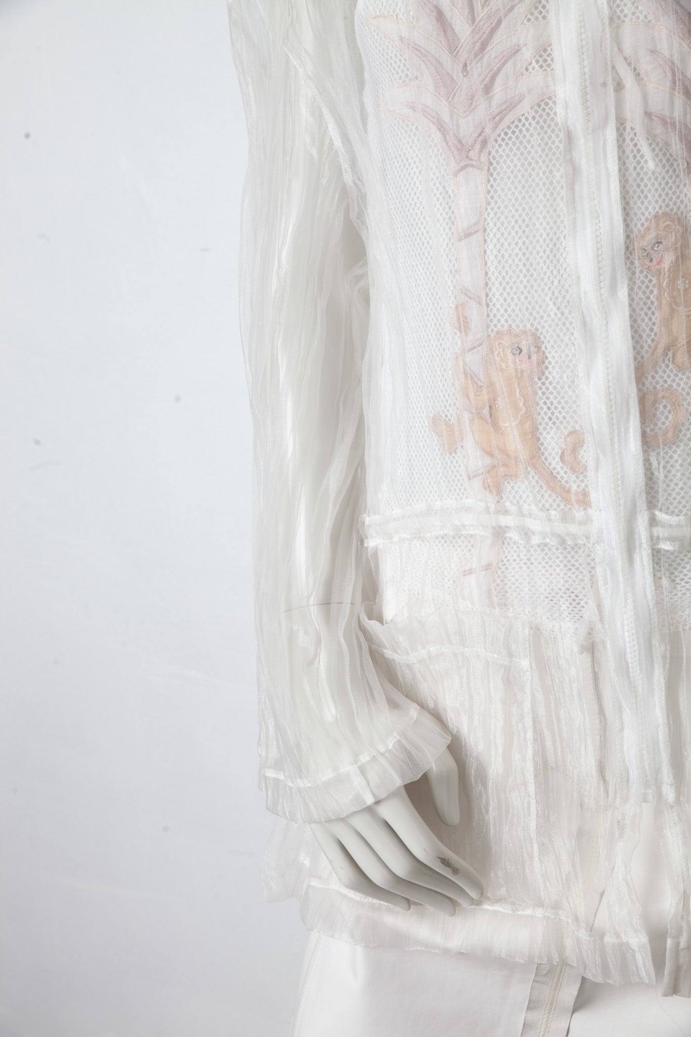 Krizia 80's organza jacket with hood