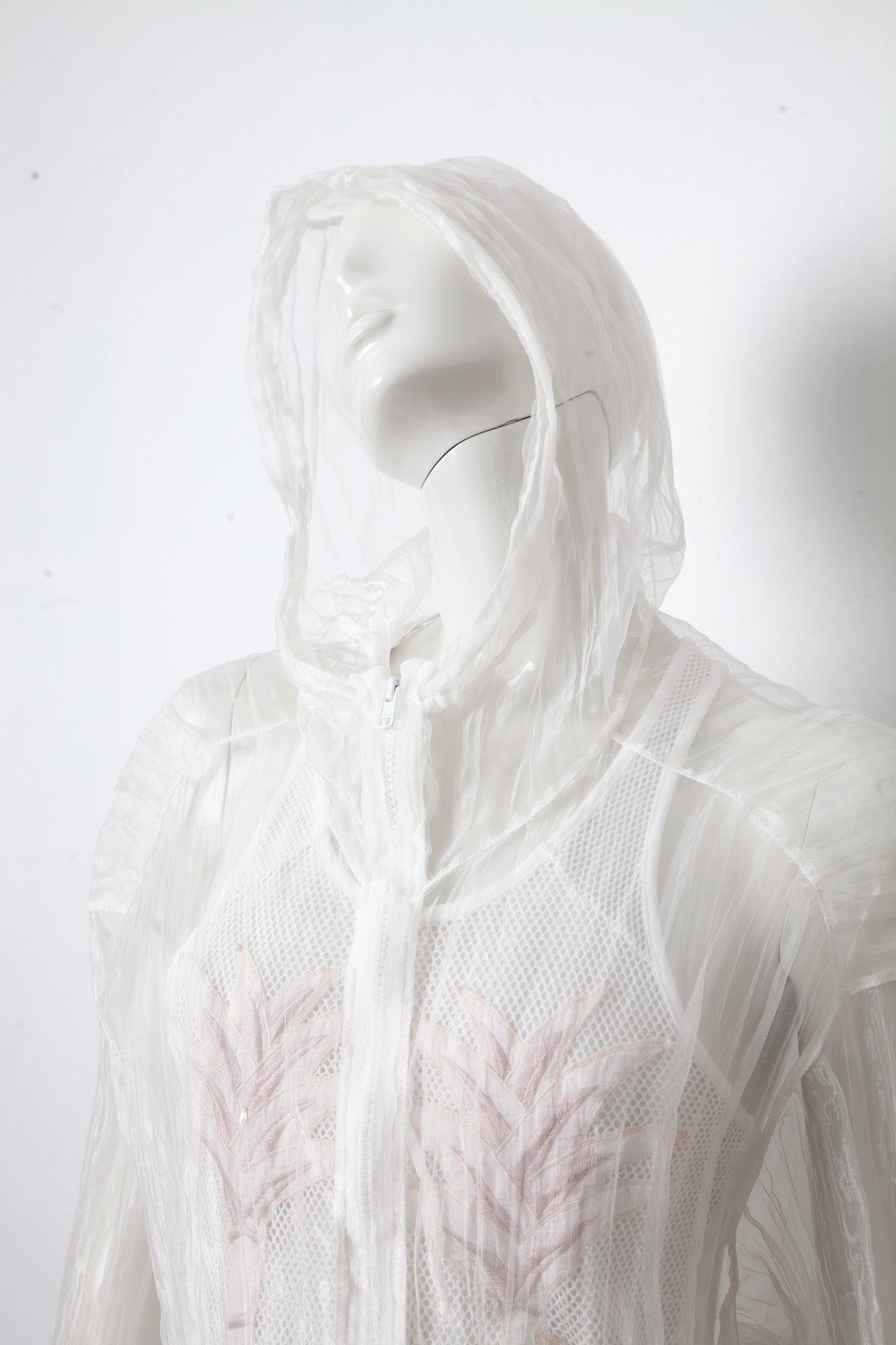 Krizia 80's organza jacket with hood