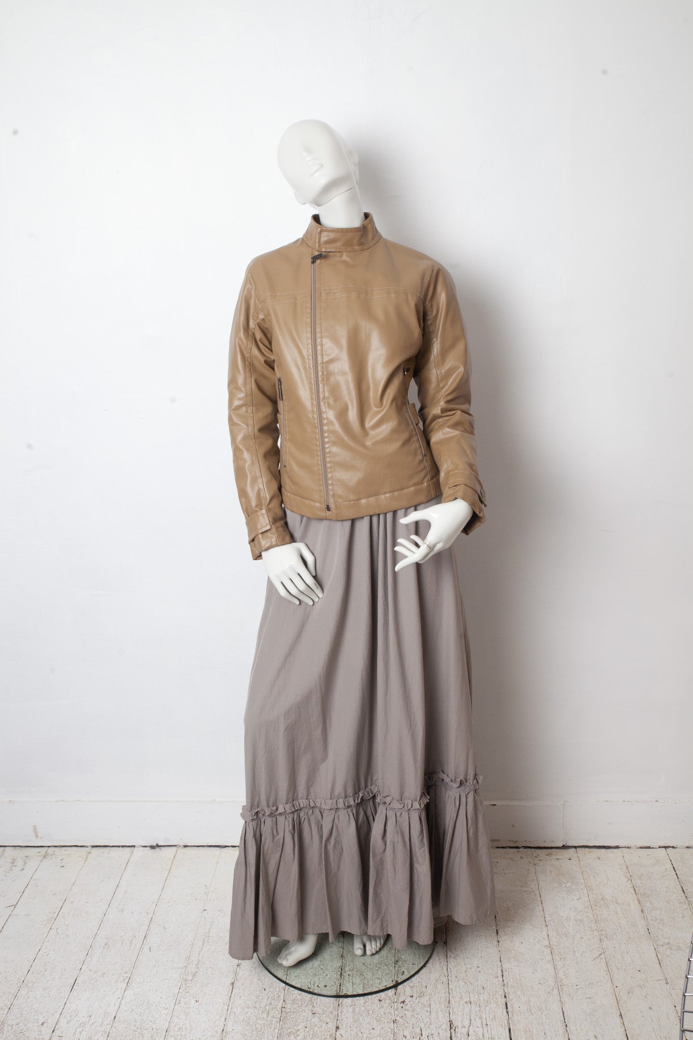 Dirk Bikkembergs 2000's vinyl cognac  racer jacket