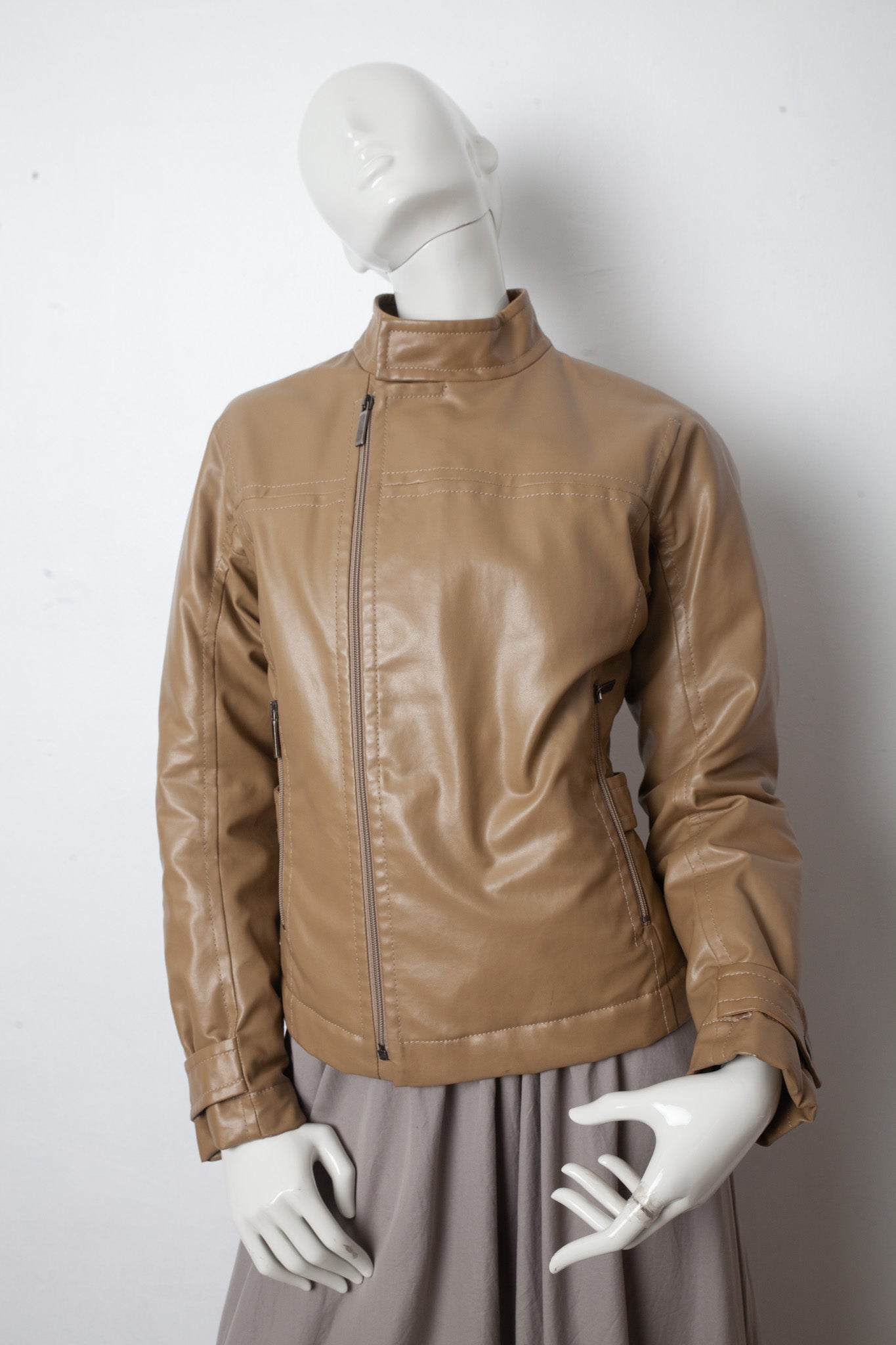 Dirk Bikkembergs 2000's vinyl cognac  racer jacket