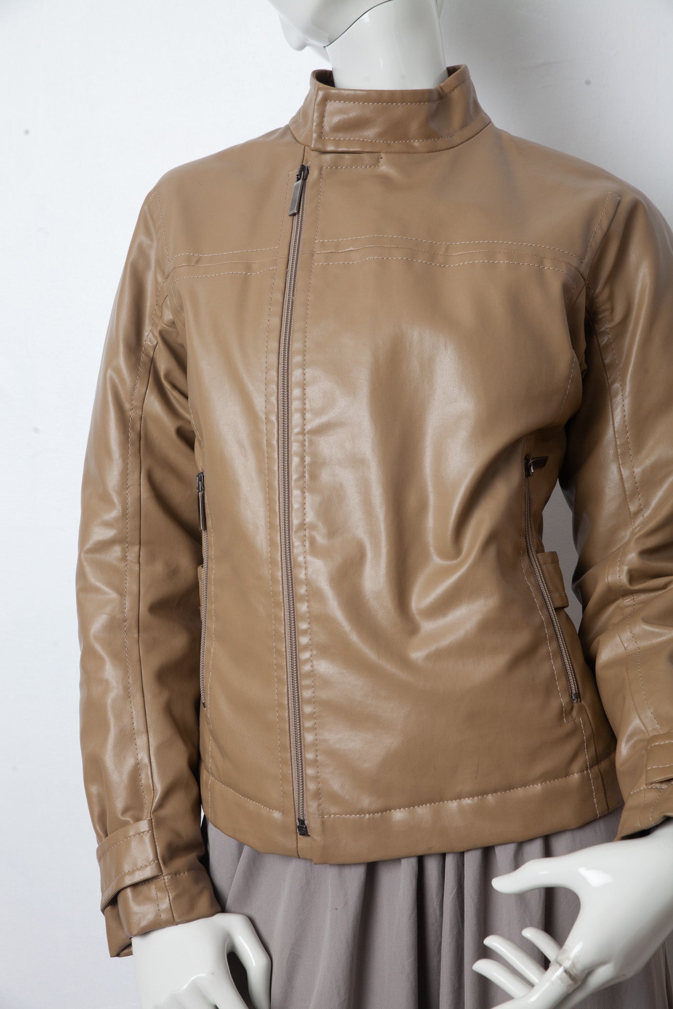Dirk Bikkembergs 2000's vinyl cognac  racer jacket