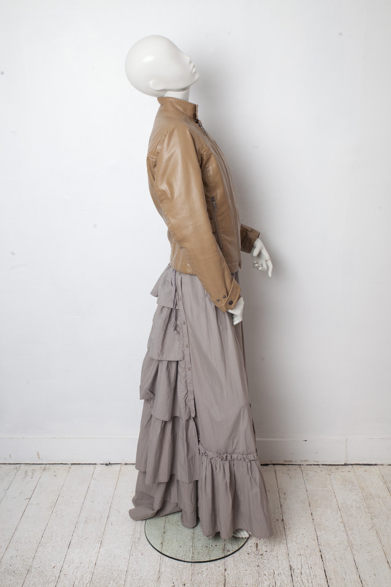 Dirk Bikkembergs 2000's vinyl cognac  racer jacket