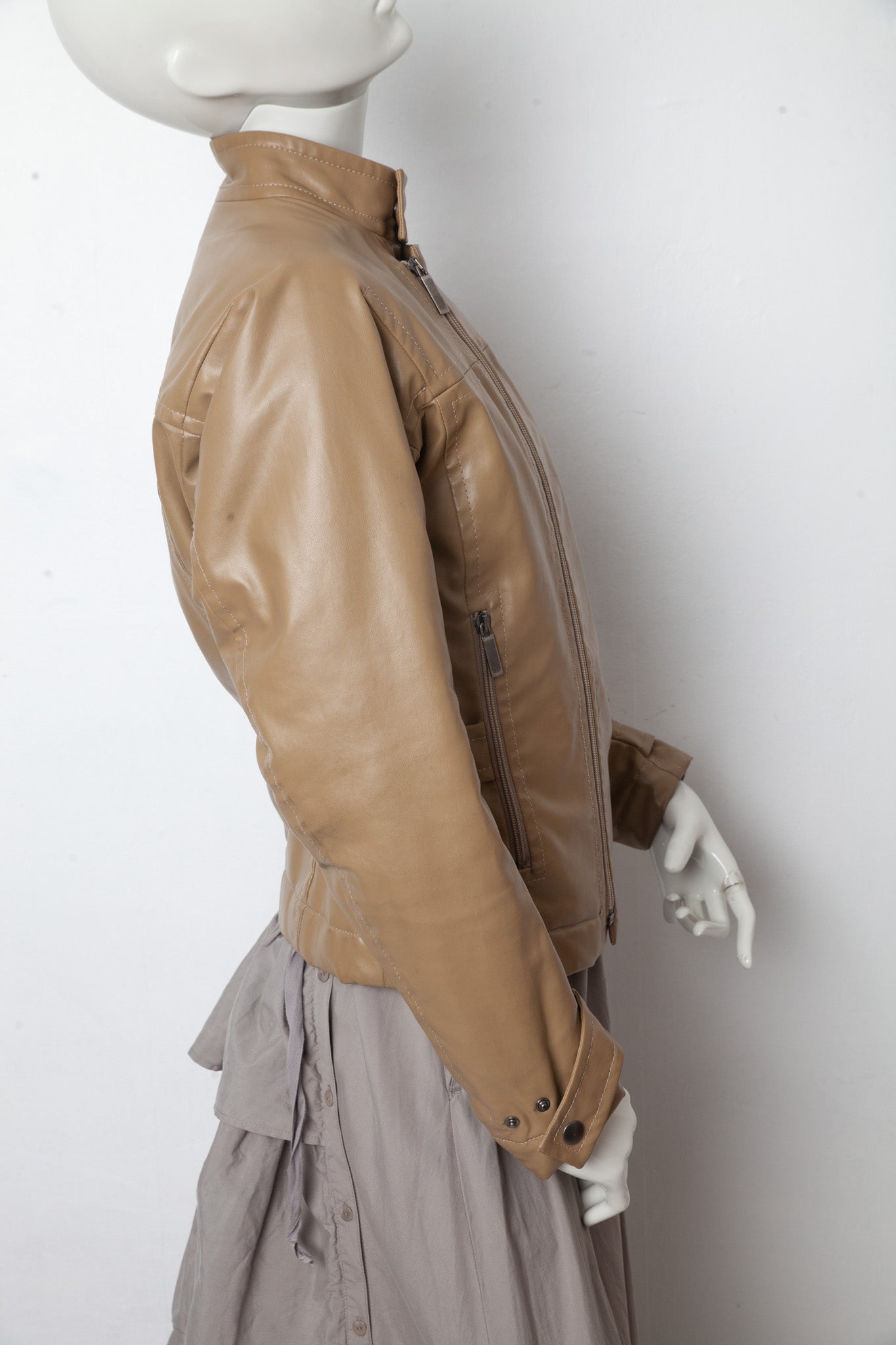 Dirk Bikkembergs 2000's vinyl cognac  racer jacket