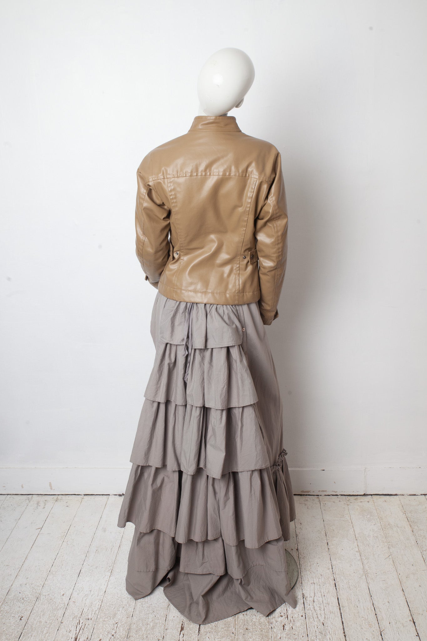Dirk Bikkembergs 2000's vinyl cognac  racer jacket