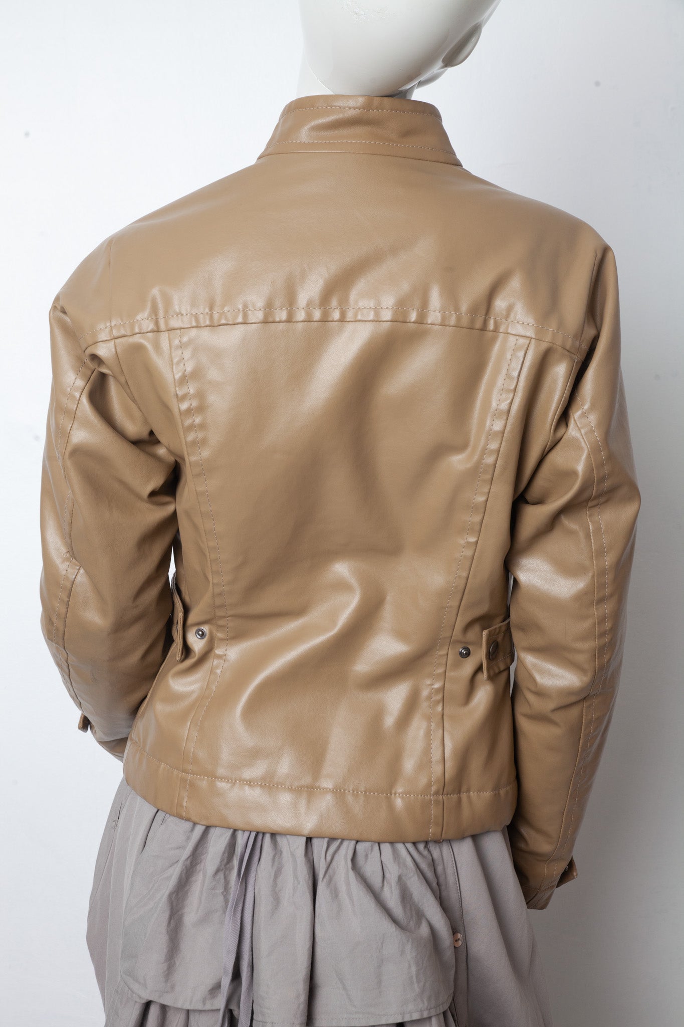 Dirk Bikkembergs 2000's vinyl cognac  racer jacket