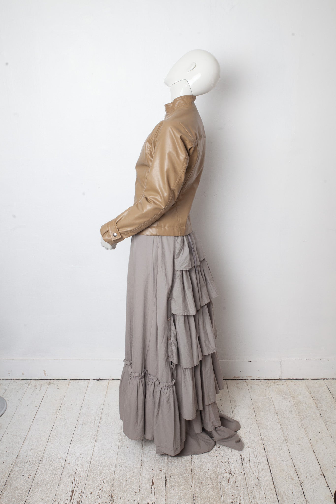 Dirk Bikkembergs 2000's vinyl cognac  racer jacket