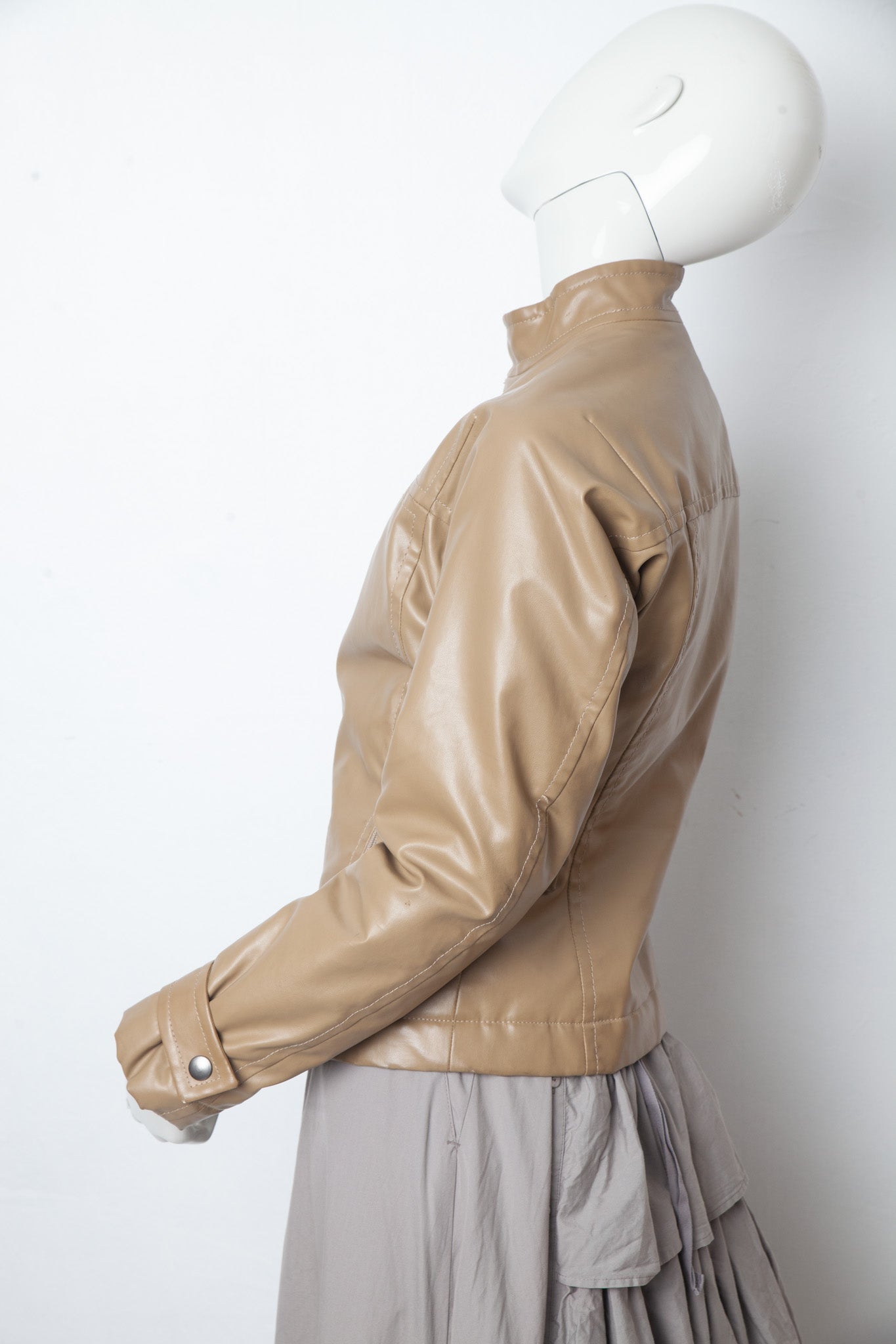 Dirk Bikkembergs 2000's vinyl cognac  racer jacket