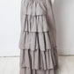 Veronique Branquinho SS 2008 brown ruffled layered maxi skirt