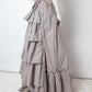 Veronique Branquinho SS 2008 brown ruffled layered maxi skirt