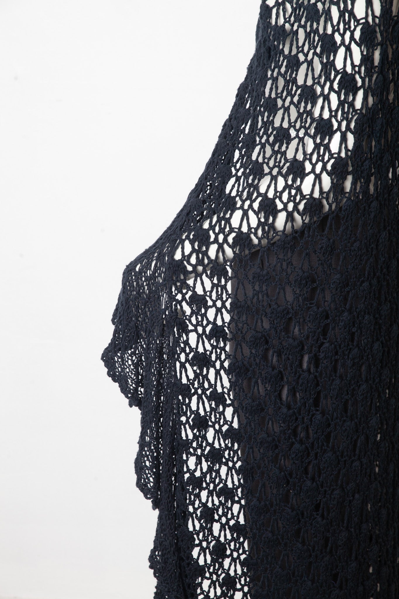 Veronique Branquinho FW 2014 large knit petrol blue cape