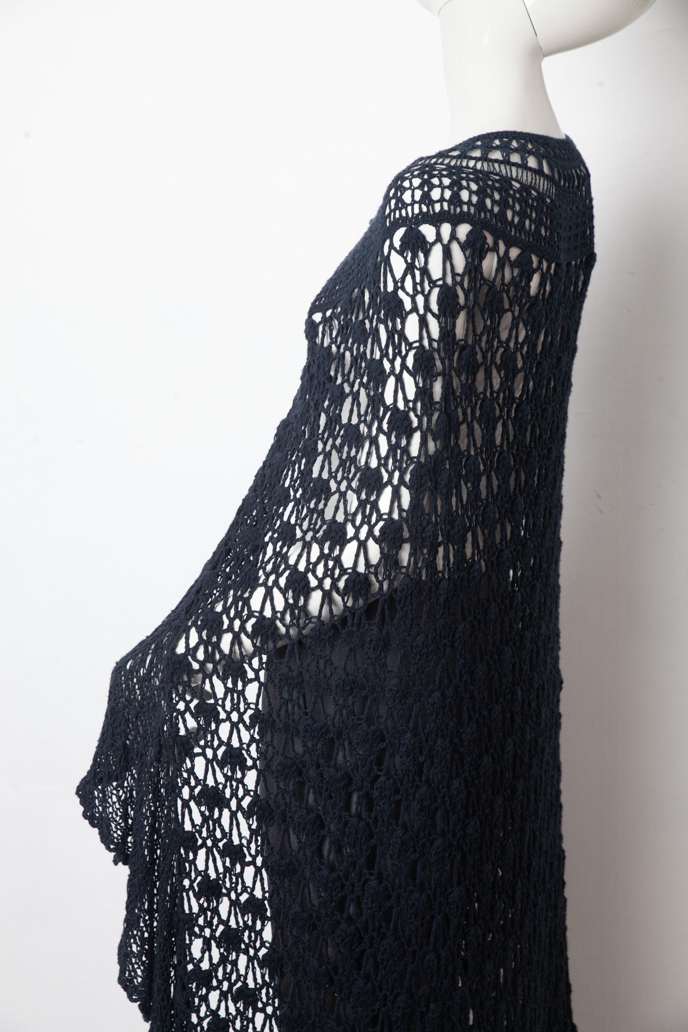 Veronique Branquinho FW 2014 large knit petrol blue cape