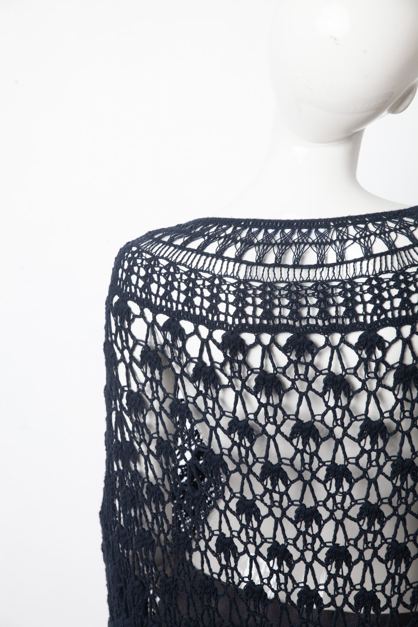 Veronique Branquinho FW 2014 large knit petrol blue cape